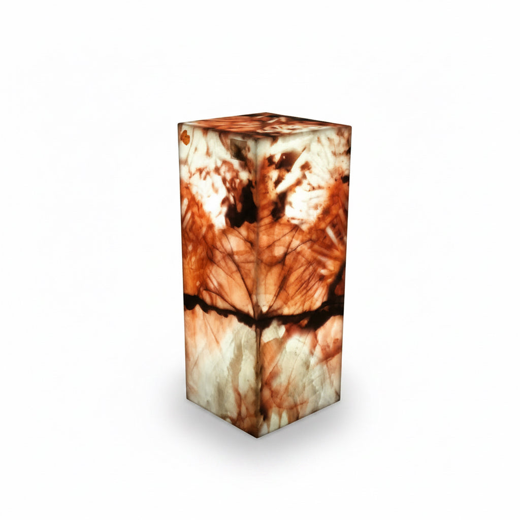 Cherry blossom onyx pedestal luminary, 8x8x20in | Cayen Home