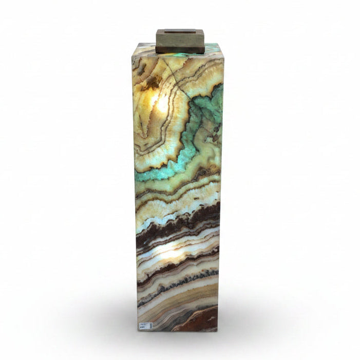 Serpentine onyx prism lamp, 30x30x100cm | Cayen Home