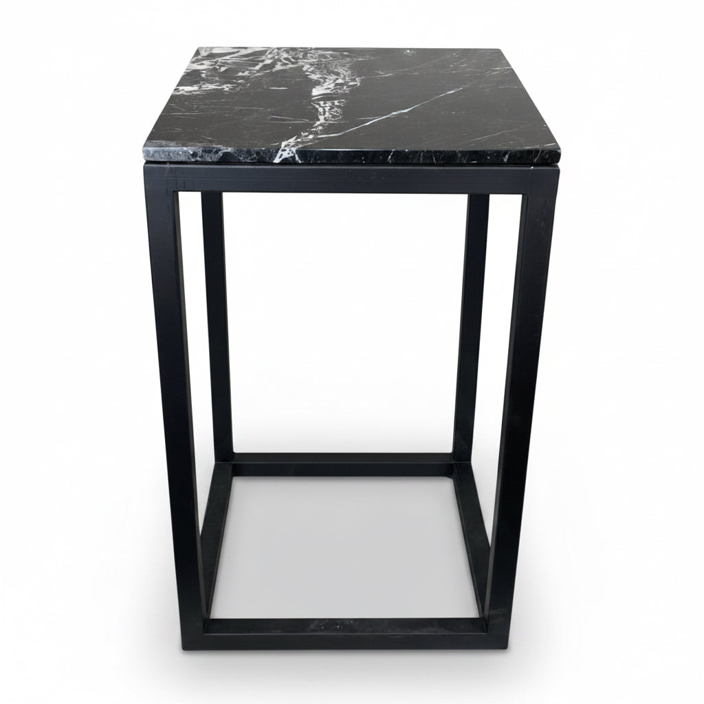 Black France marble square table, polished, 35x3 | Cayen Home