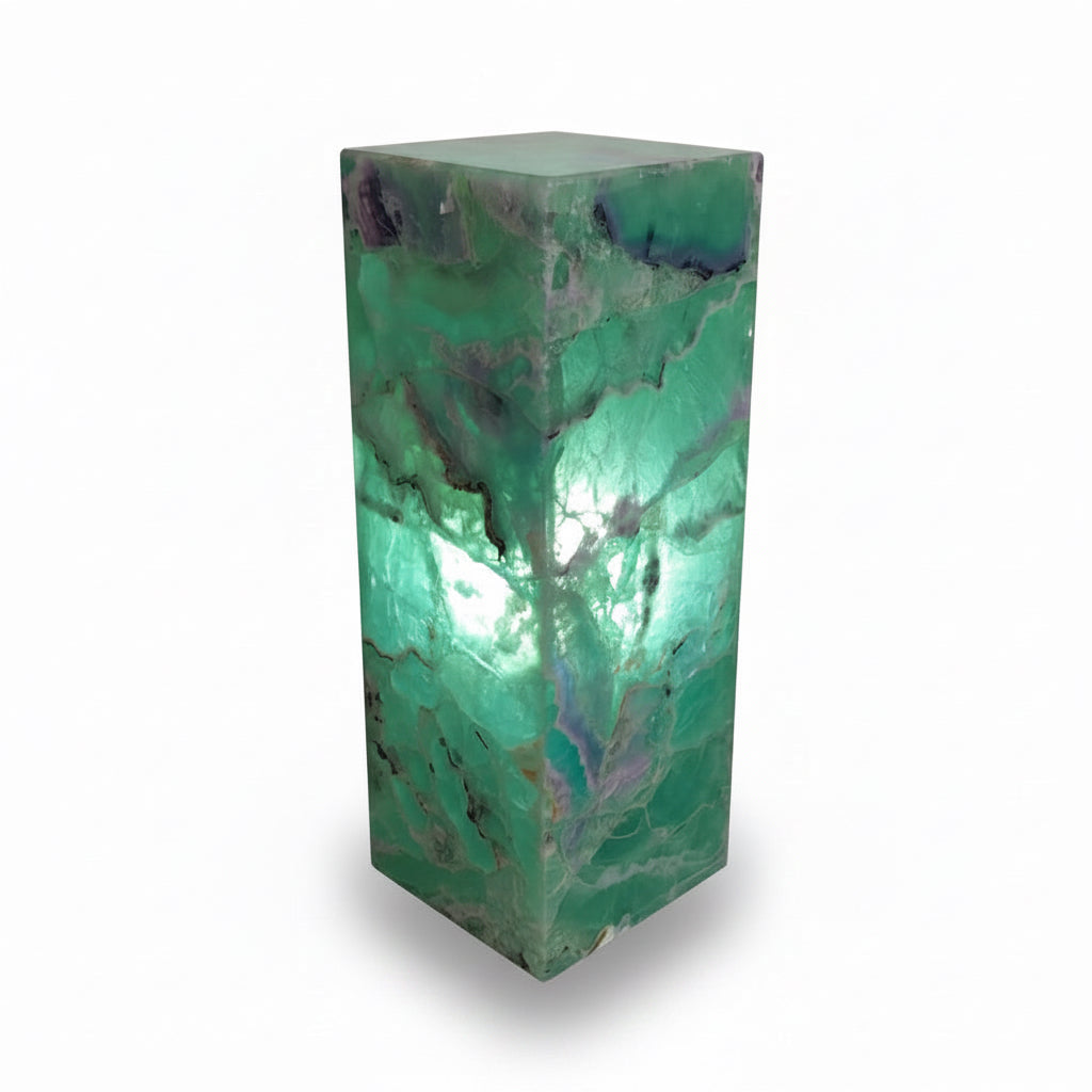 Fluorite pedestal luminary, 6x6x16in | Cayen Home