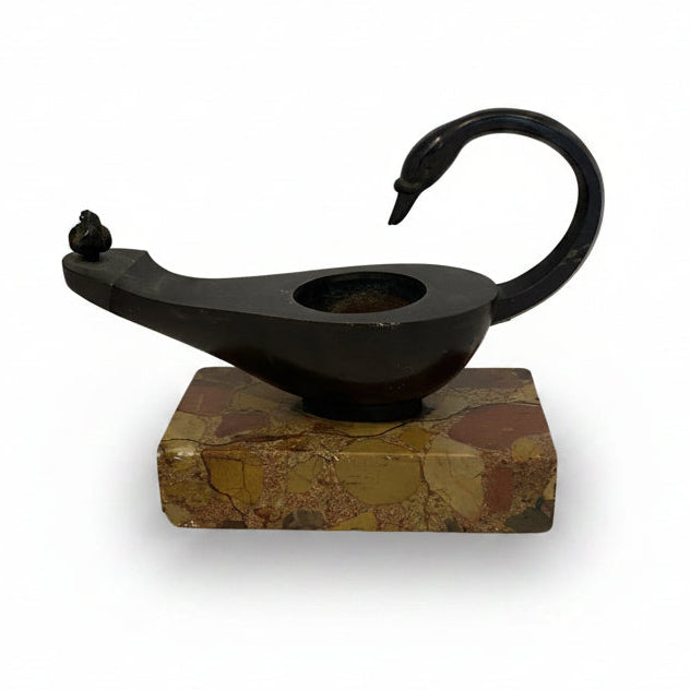 Continental patinated bronze swan sculpture, C | Cayen Home