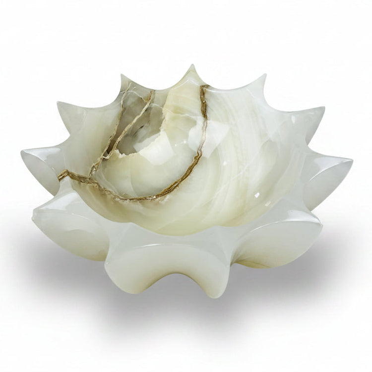 Extra white onyx bowl, 34x34x12cm | Cayen Home