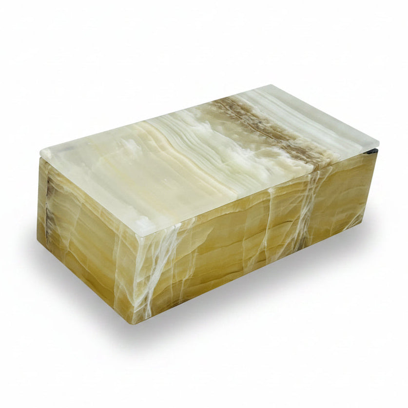 Amber onyx rectangular jewelry box, 25x13x8 | Cayen Home