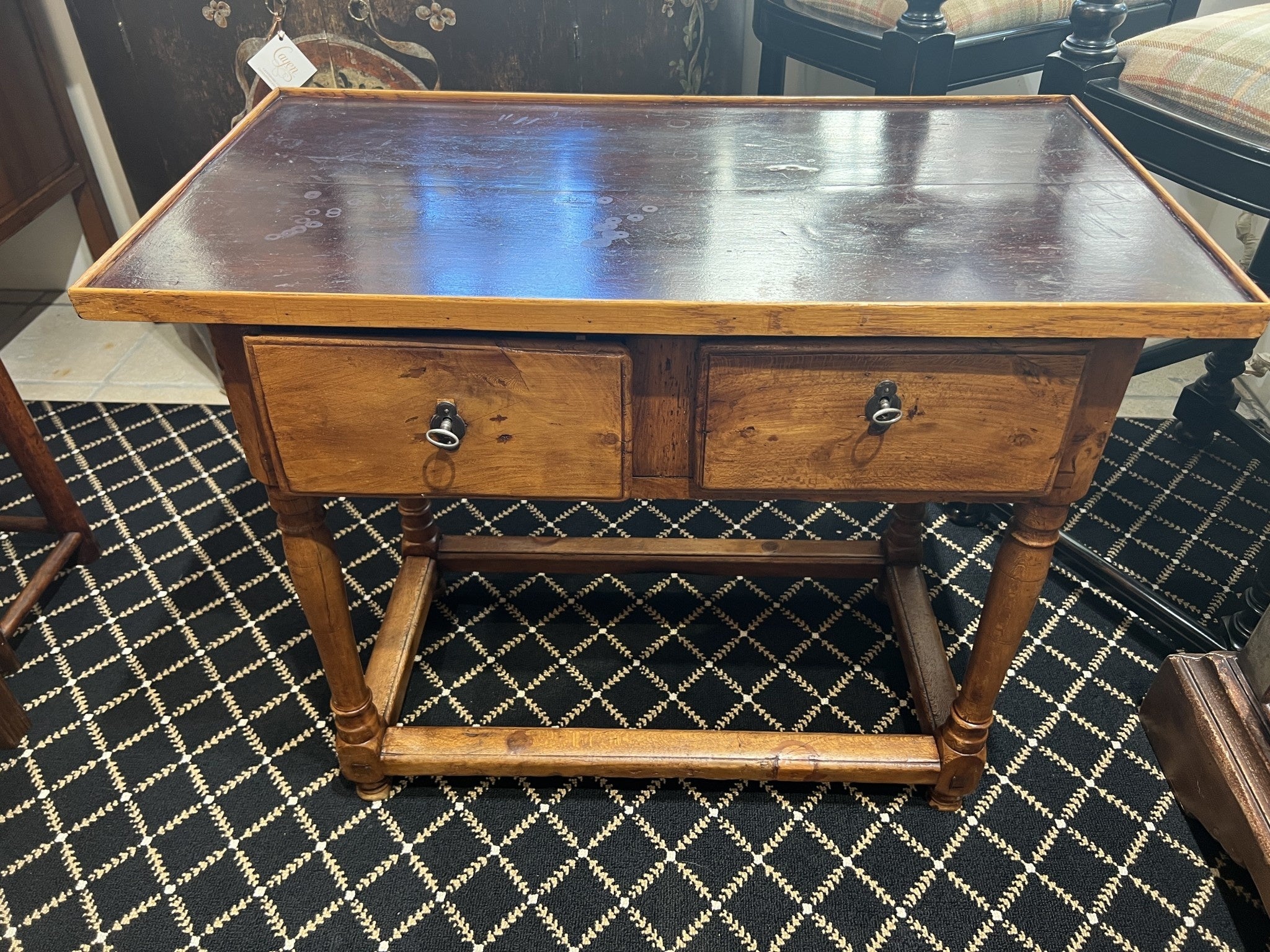 Louis XIII Continental baroque style fruitwood side table, view 2 | Cayen Home