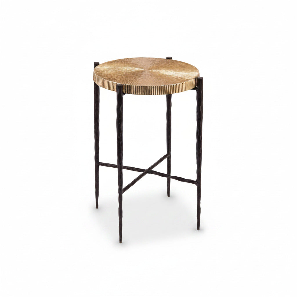 John-Richard black oxidized and gold accent table | Cayen Home
