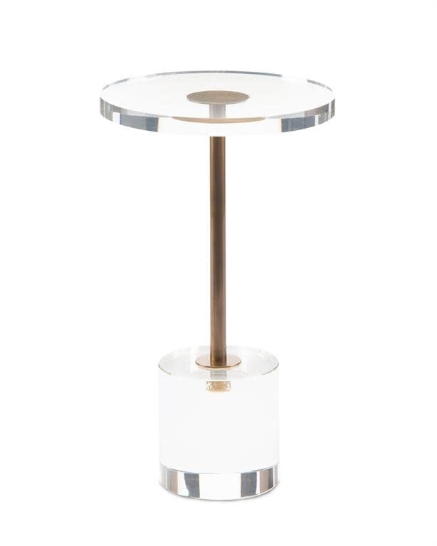 John-Richard brass and acrylic martini side table | Cayen Home