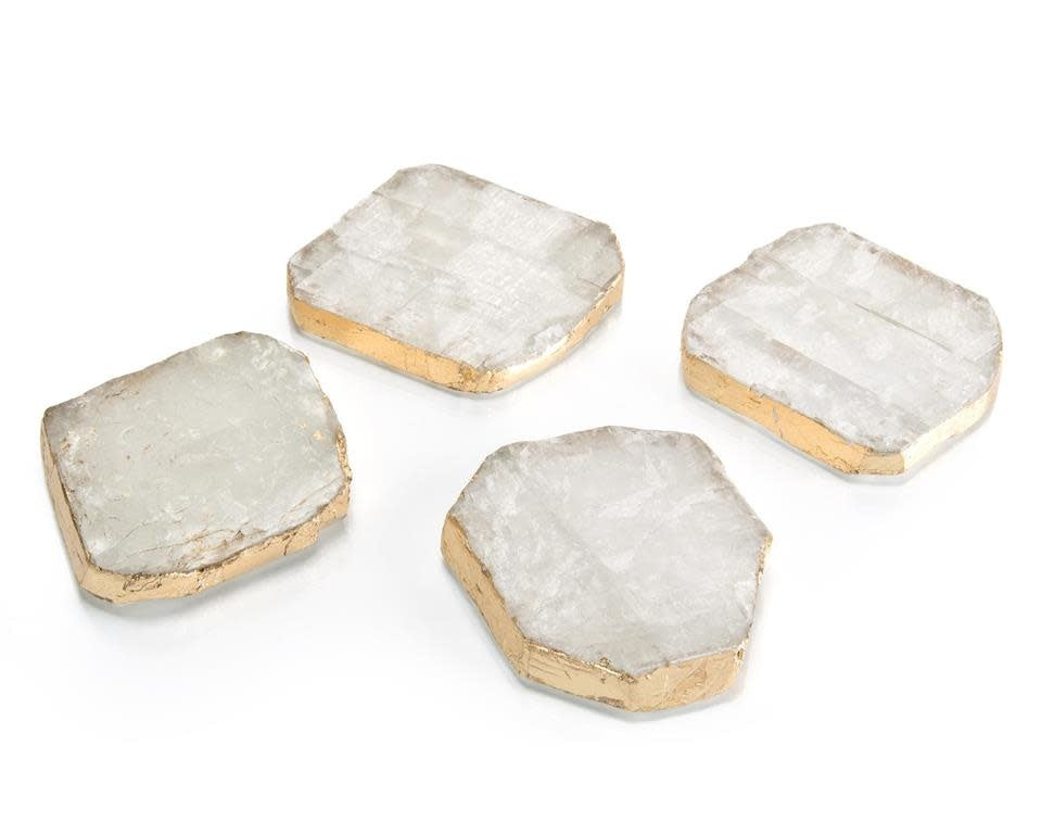 John-Richard selenite coasters, set of two, view 2 | Cayen Home