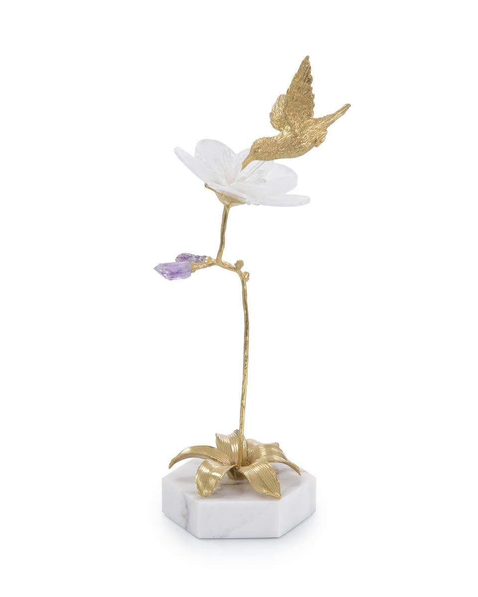 John-Richard Hummingbird and Selenite sculpture I | Cayen Home