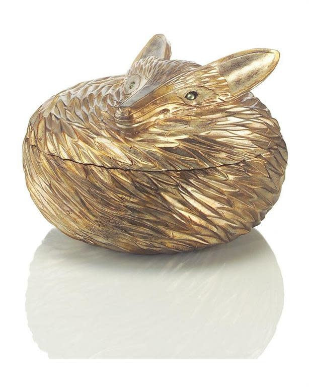 John-Richard antiqued silver-leaf fox box | Cayen Home