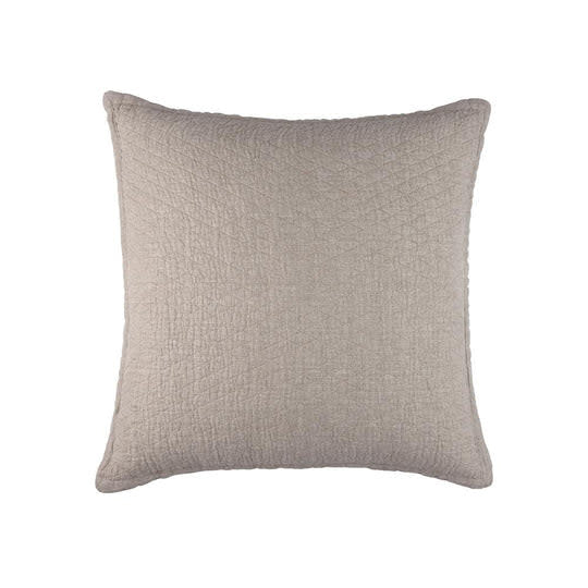 Lili Alessandra Dawn diamond quilted pillow, natural hemp herringbone, 26x26 | Cayen Home