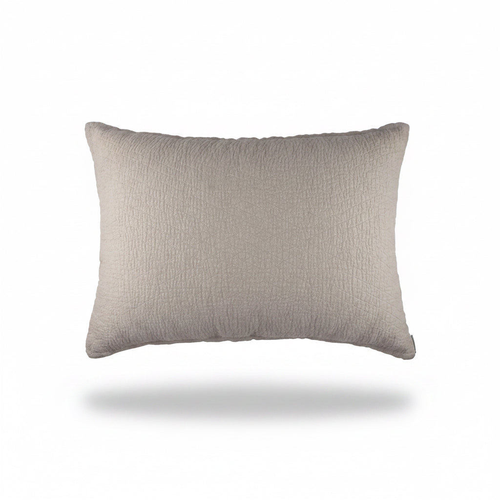 Lili Alessandra Dawn diamond quilted Luxe Euro pillow, natural hemp herringbone, 27x36 | Cayen Home
