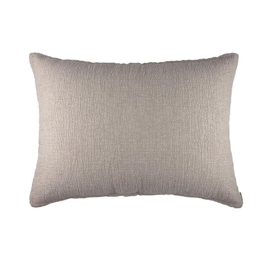Lili Alessandra Dawn diamond quilted Luxe Euro pillow, natural hemp herringbone, 27x36 | Cayen Home