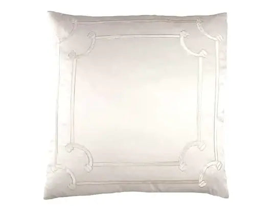 Lili Alessandra Vendome European pillow, ivory silk and velvet, 26x26 | Cayen Home