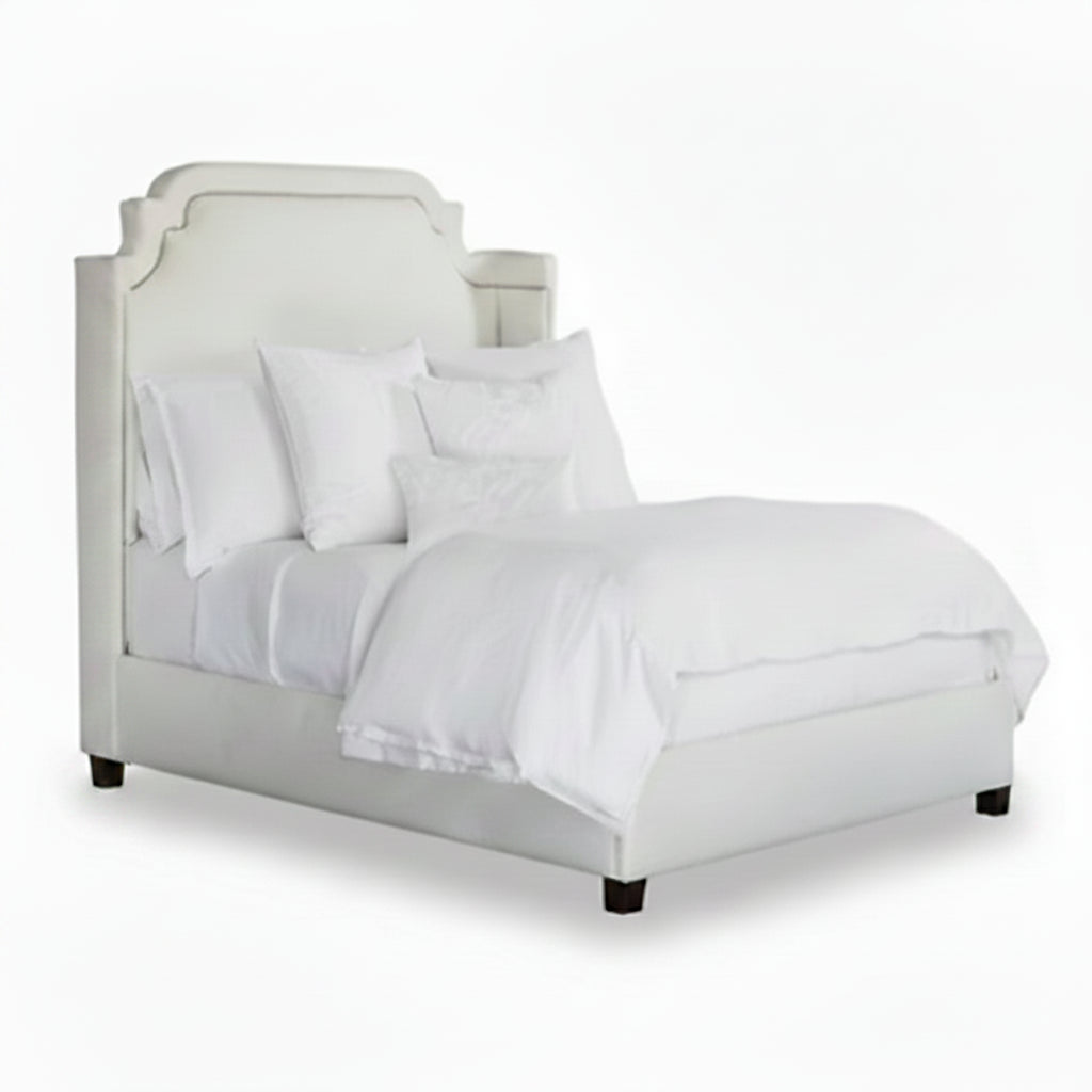 Lili Alessandra Bloom queen double flange duvet, white linen, 96x98 | Cayen Home