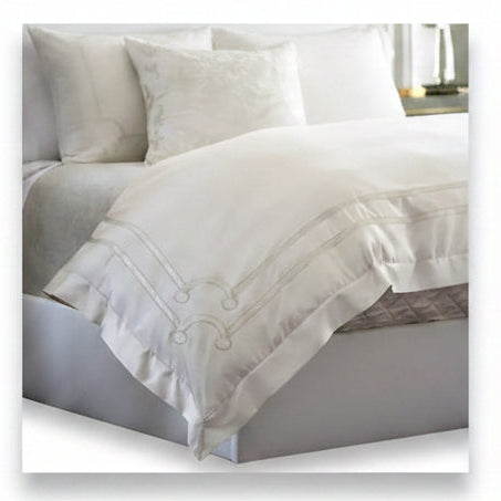 Lili Alessandra Vendome queen duvet, ivory silk and velvet, 96x98 | Cayen Home