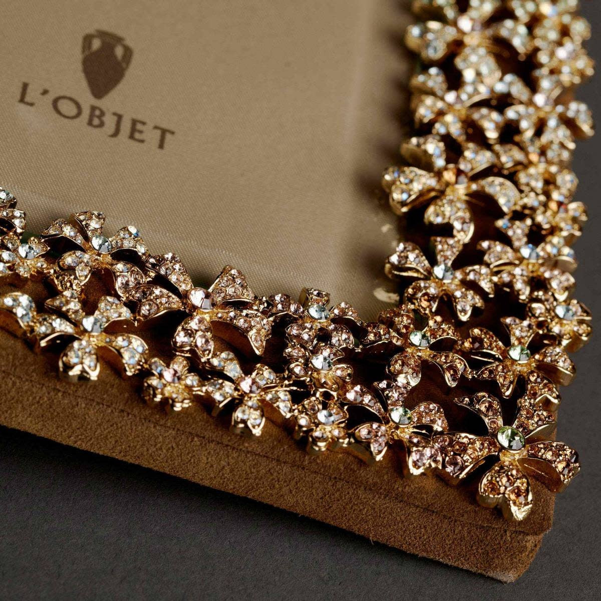 L'Objet Garland frame, platinum with white crystals, medium, view 3 | Cayen Home