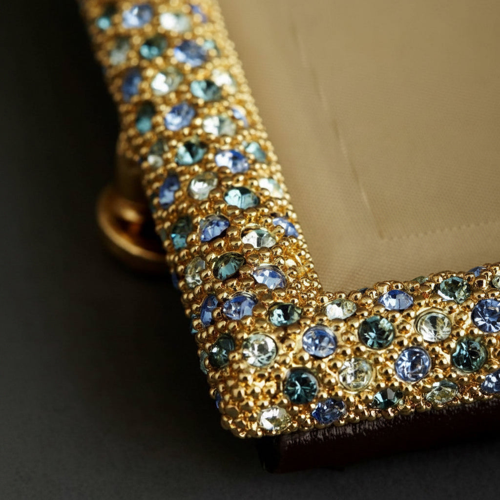 L'Objet Pave frame, gold with yellow crystals, 2x3, view 2 | Cayen Home