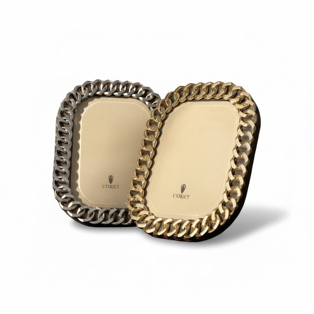 L'Objet gold Cuban link frame, 8x10, view 2 | Cayen Home