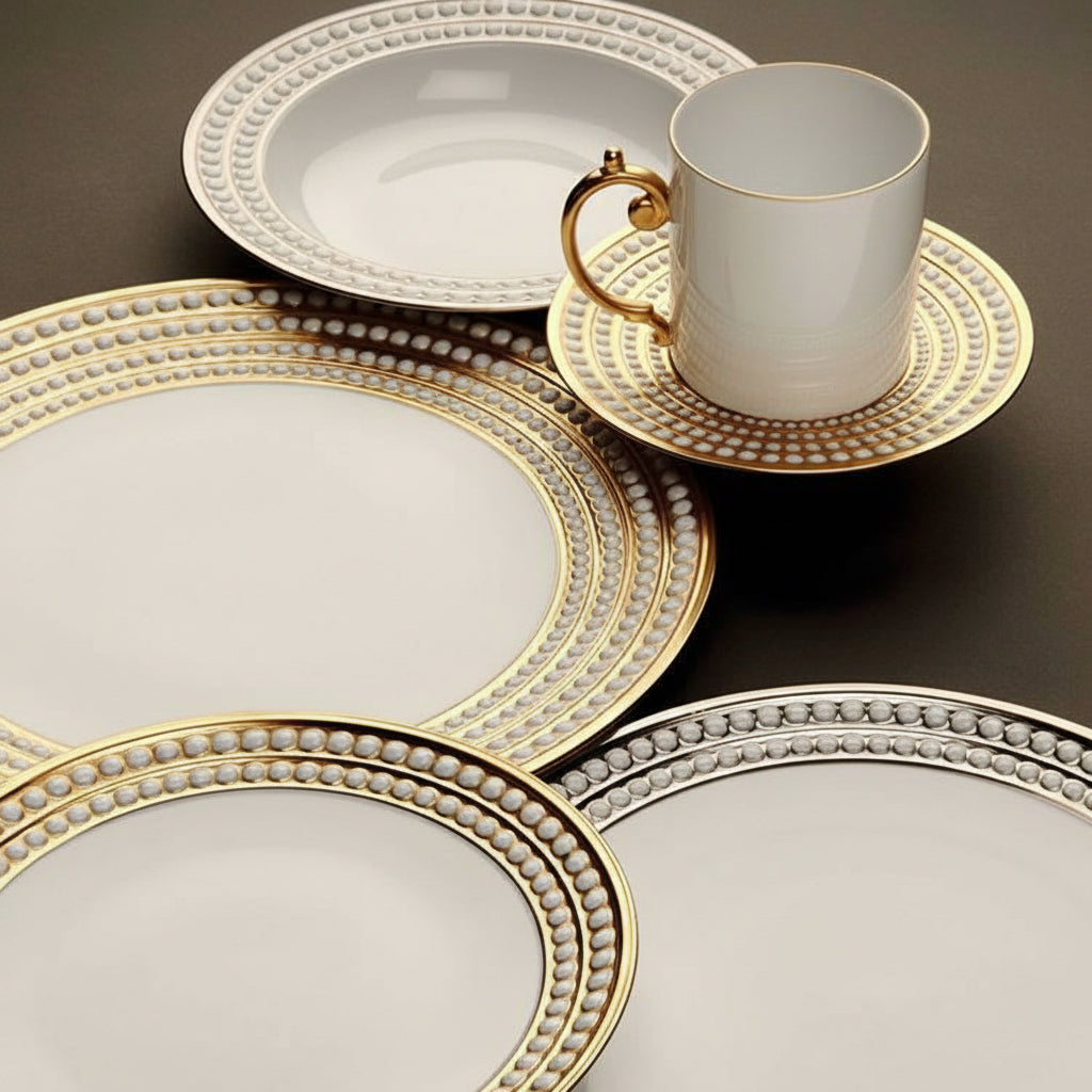 L'Objet Perlae gold oval platter, large, view 4 | Cayen Home