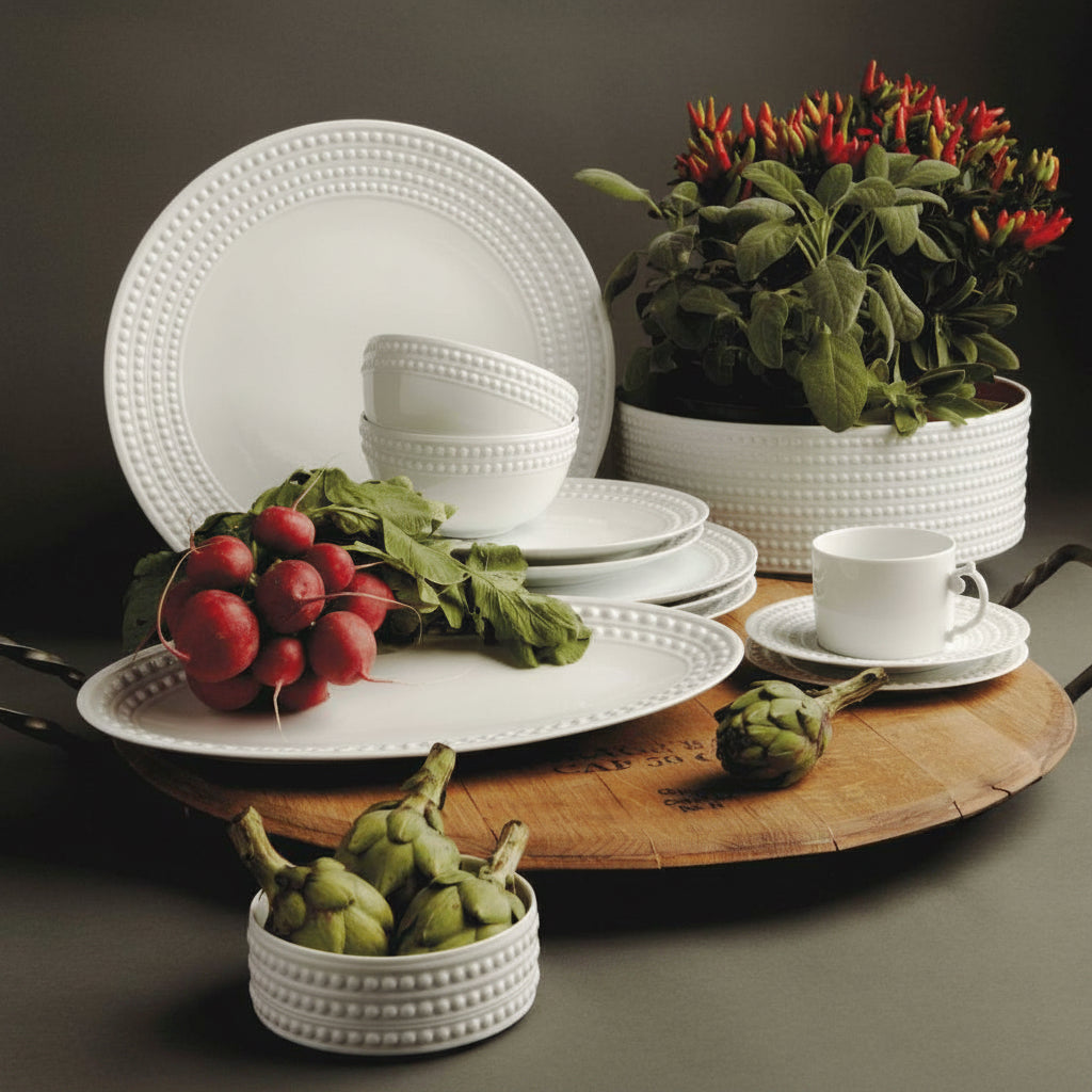 L'Objet Perlae white cereal bowl, view 3 | Cayen Home