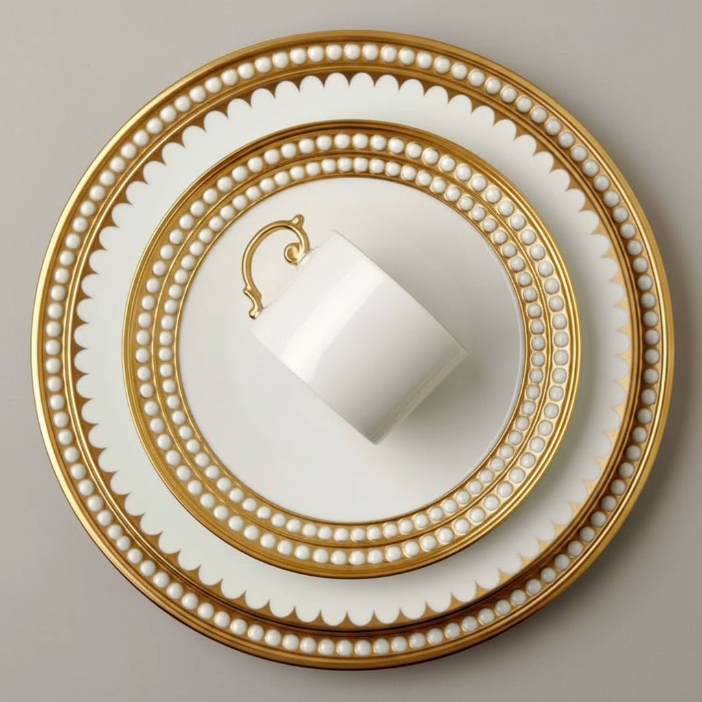 L'Objet Perlae gold oval platter, large, view 2 | Cayen Home