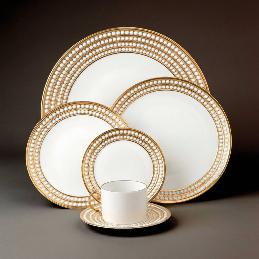 L'Objet Perlae gold oval platter, large, view 3 | Cayen Home