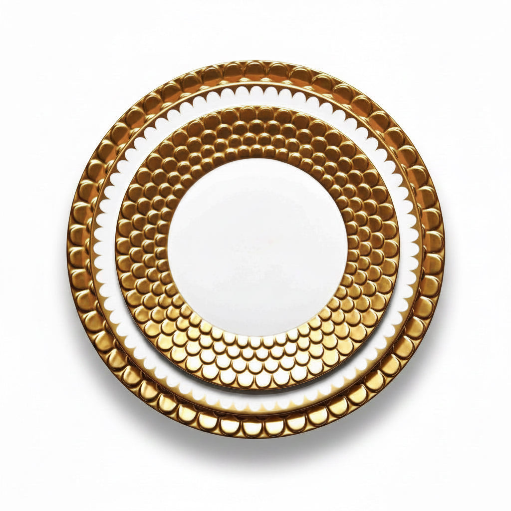 L'Objet Aegean espresso cup and saucer, gift box of 6, gold, view 2 | Cayen Home
