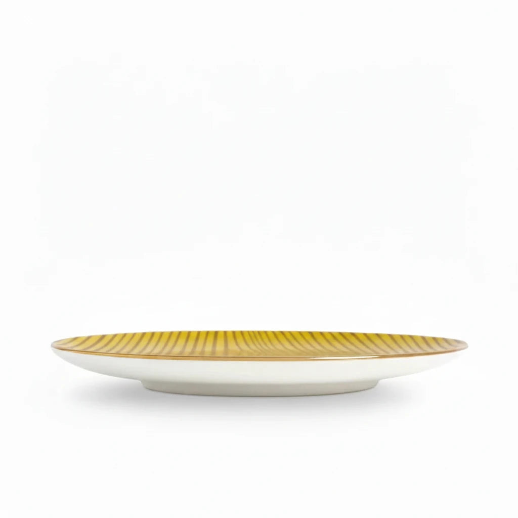 L'Objet Fortuny Delphi yellow dinner plate, view 3 | Cayen Home