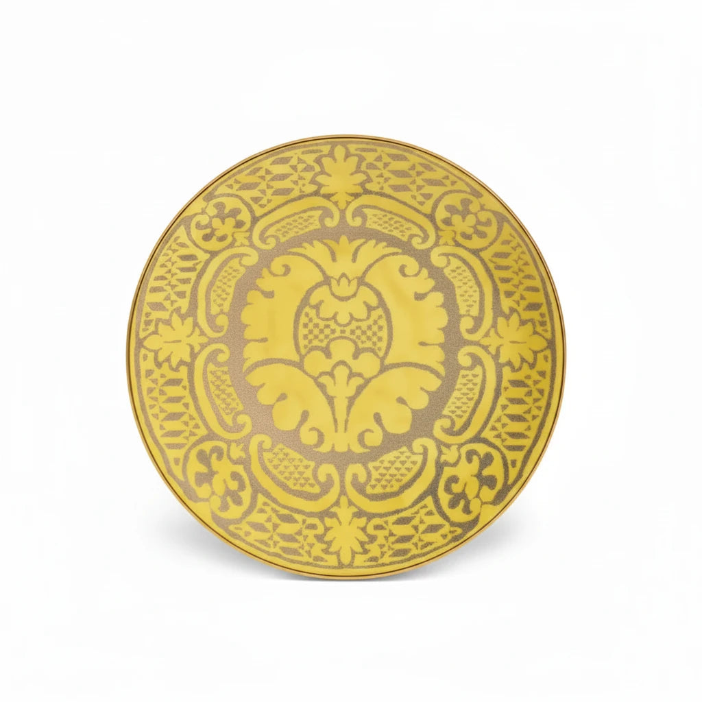 L'Objet Fortuny Orsini yellow dessert plates, set of 4, view 2 | Cayen Home