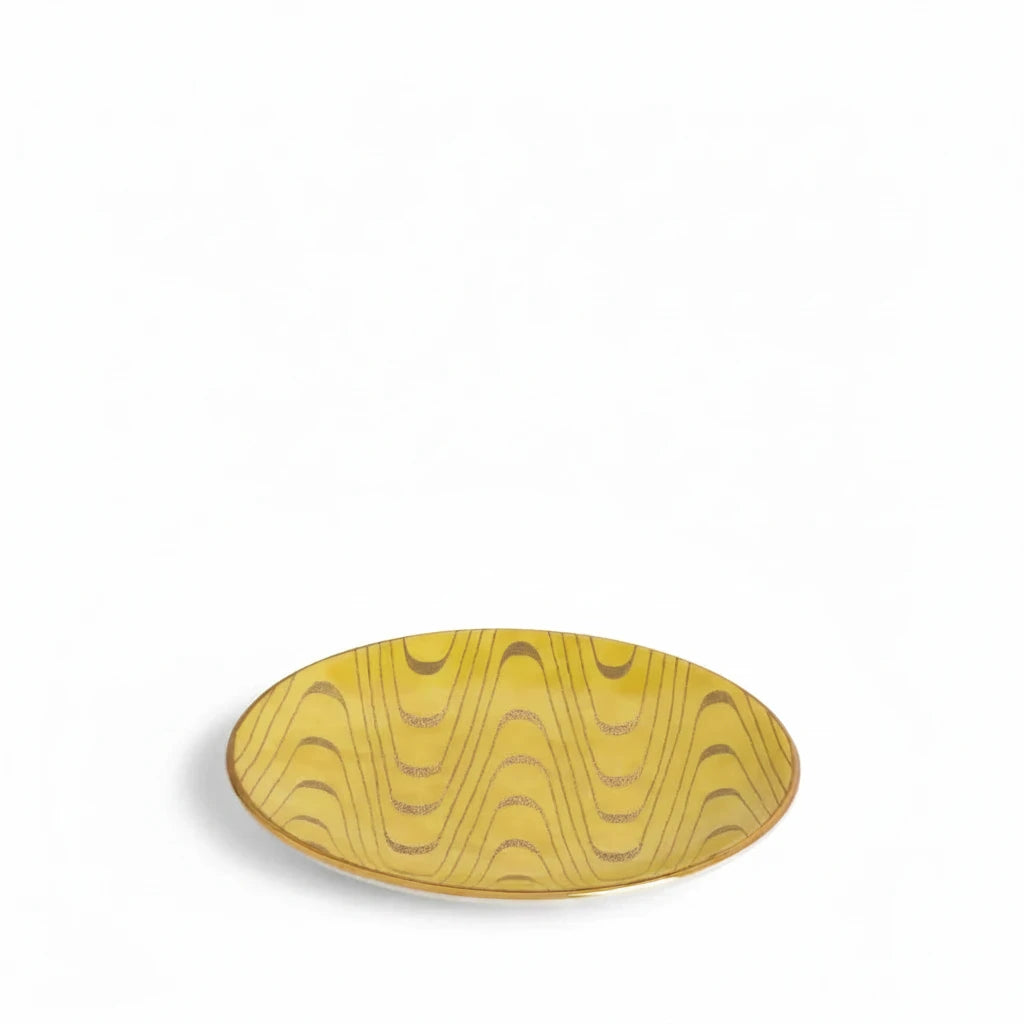 L'Objet Fortuny Apollo yellow canape plates, set of 4, view 3 | Cayen Home