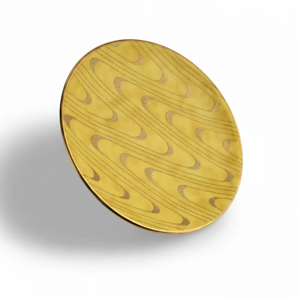 L'Objet Fortuny Apollo yellow canape plates, set of 4, view 5 | Cayen Home