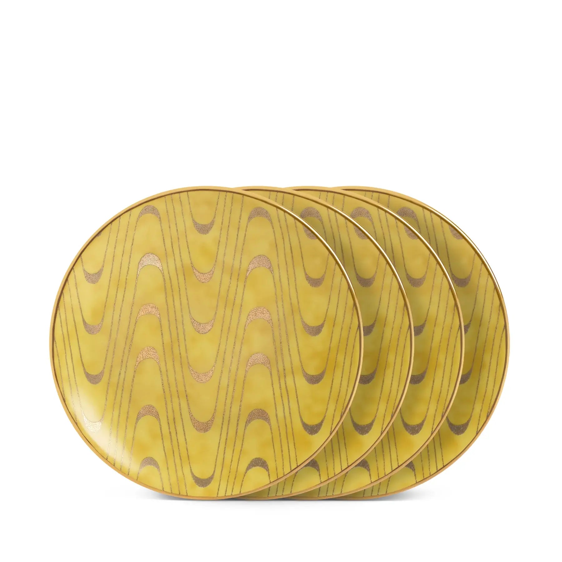 L'Objet Fortuny Apollo yellow canape plates, set of 4 | Cayen Home