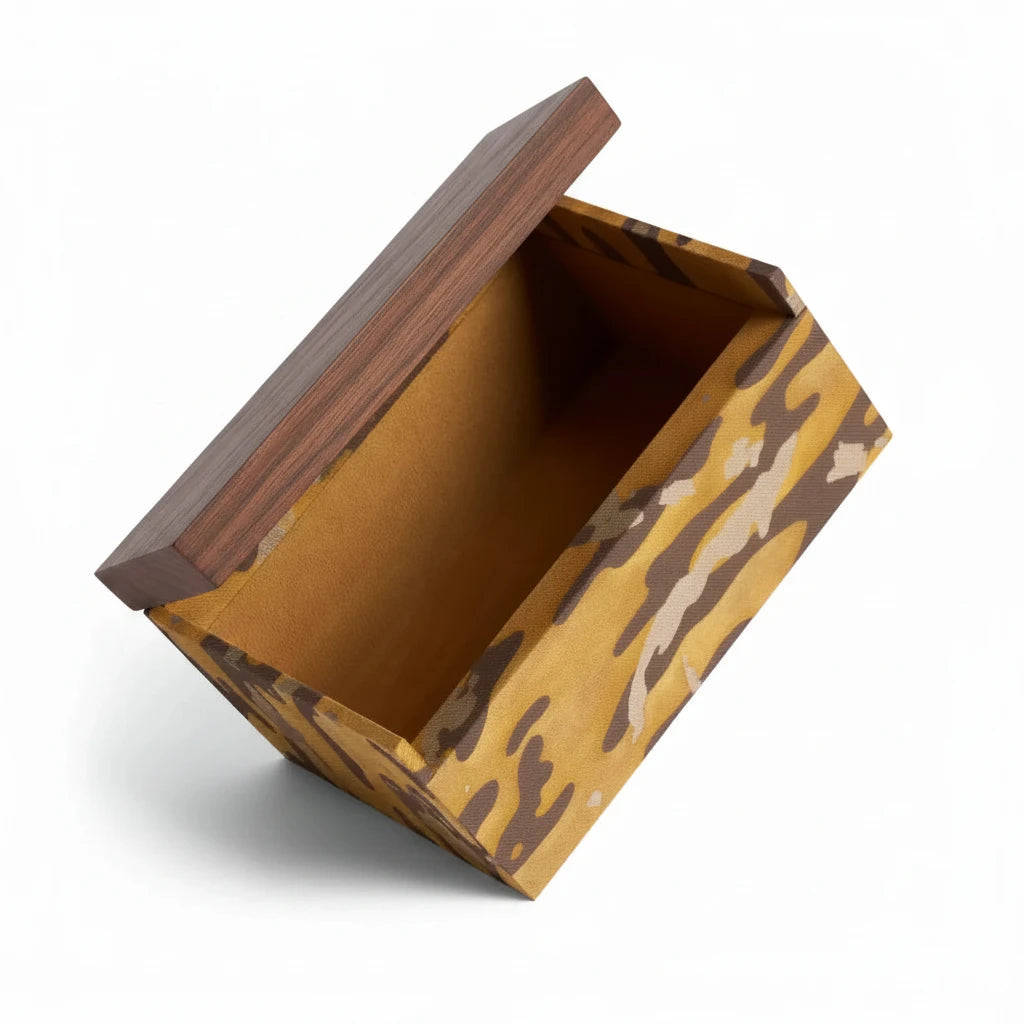 L'Objet Fortuny box, camo isole tiger, view 4 | Cayen Home