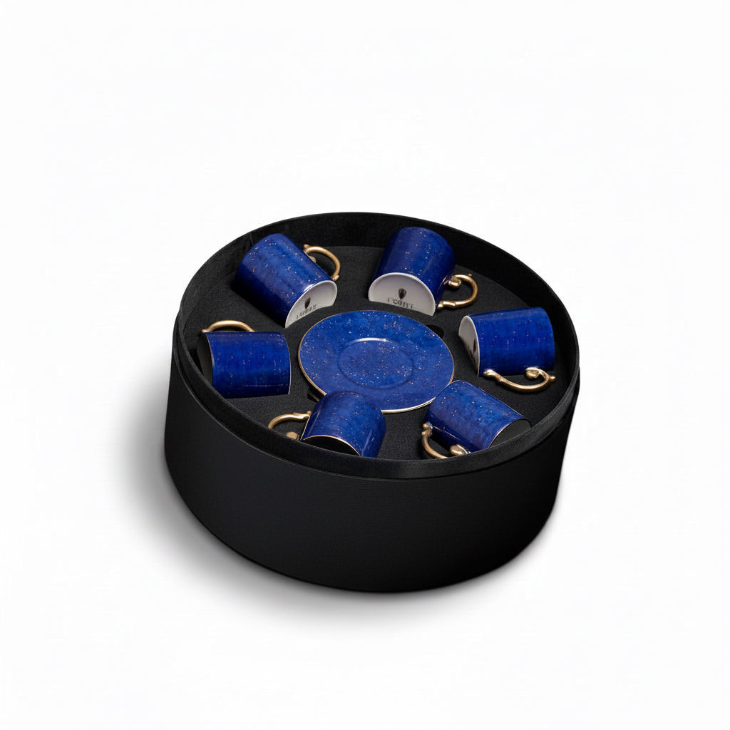 L'Objet Lapis espresso cup and saucer, gift box of 6 | Cayen Home