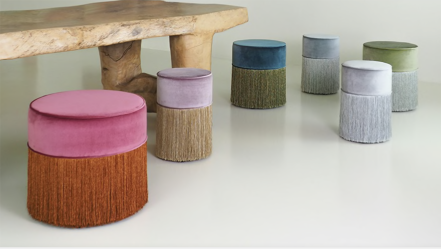 Light blue pouf, view 2 | Cayen Home