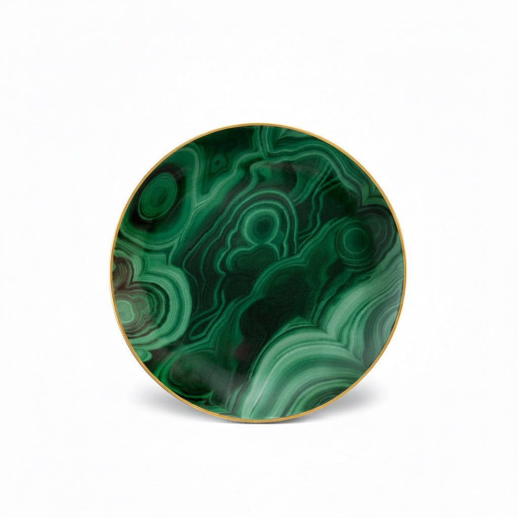 L'Objet malachite canape plates, set of 4 | Cayen Home