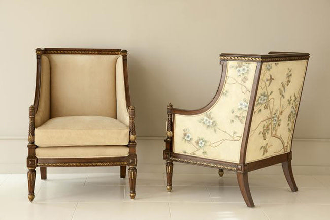 Maitland-Smith Floral occasional chair, view 2 | Cayen Home
