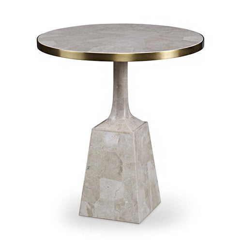 Maitland-Smith stone pedestal occasional table | Cayen Home
