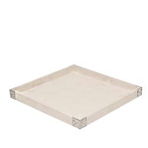 Maitland-Smith honed white agate inlaid tray | Cayen Home