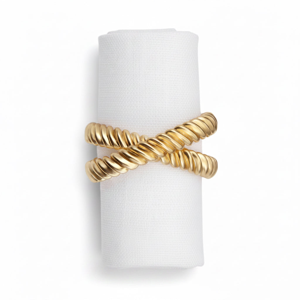 L'Objet Deco Twist napkin jewels, gold, set of 4 | Cayen Home