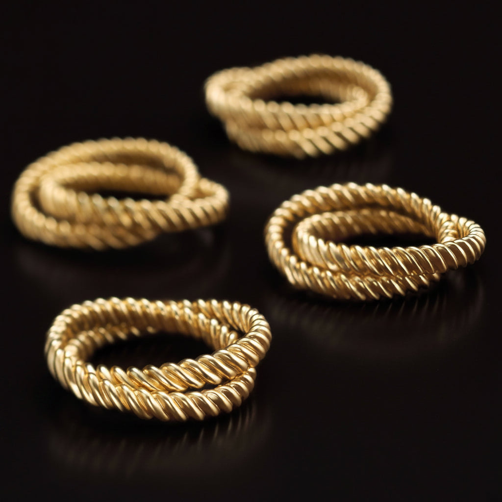 L'Objet Deco Twist napkin jewels, gold, set of 4, view 3 | Cayen Home