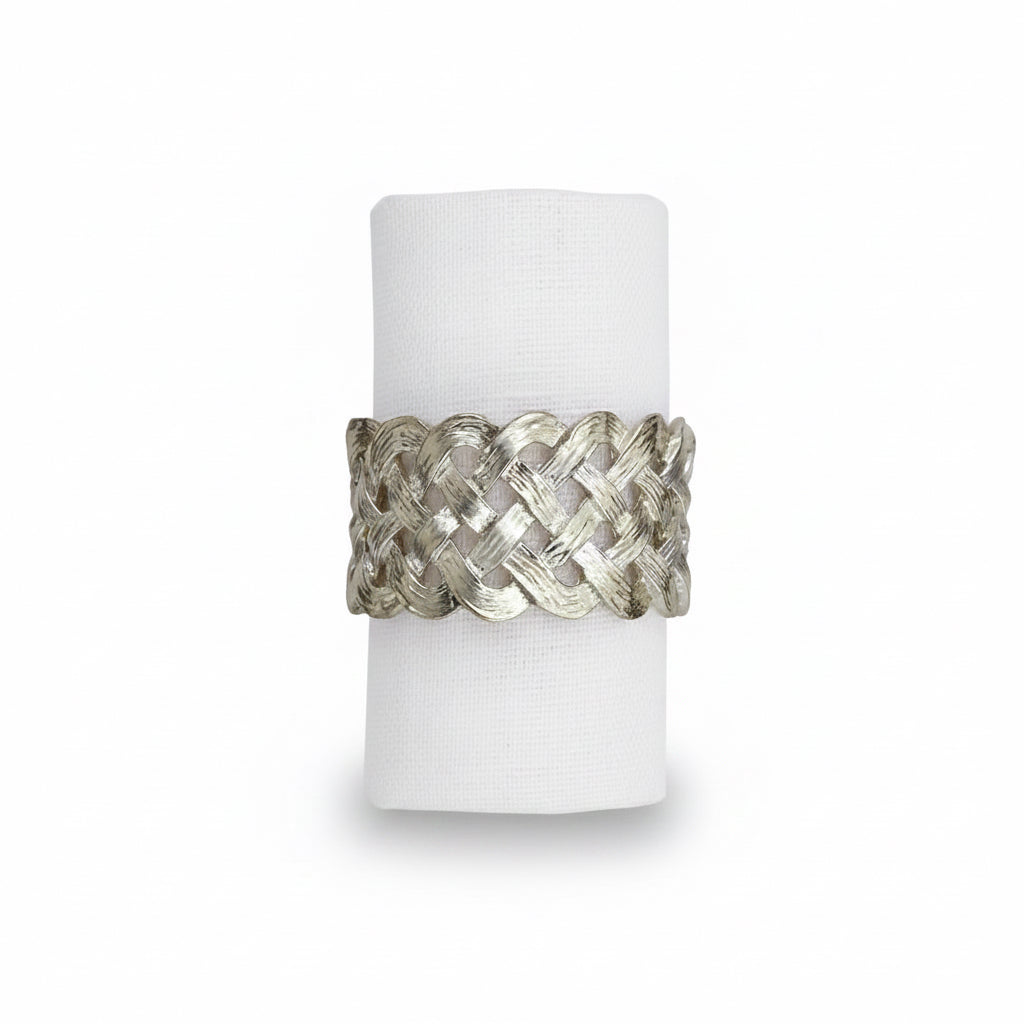 L'Objet braid napkin jewels, platinum, set of 4 | Cayen Home