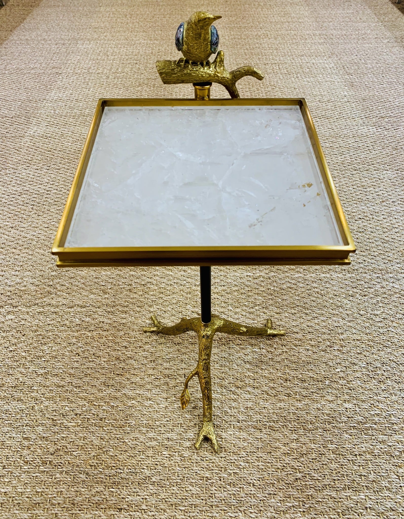 Maitland-Smith bird accent table with shell inlay, view 3 | Cayen Home