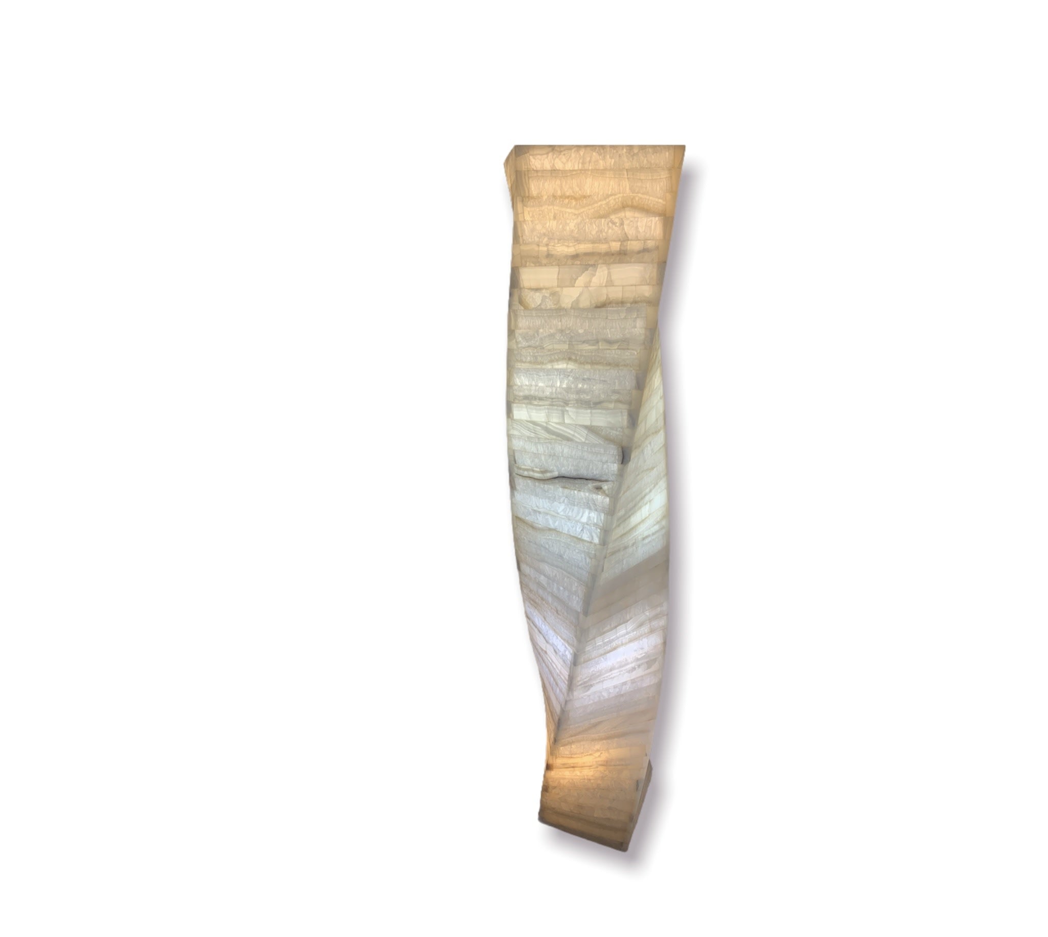 White onyx twist marquetry lamp, 25x25x150cm | Cayen Home