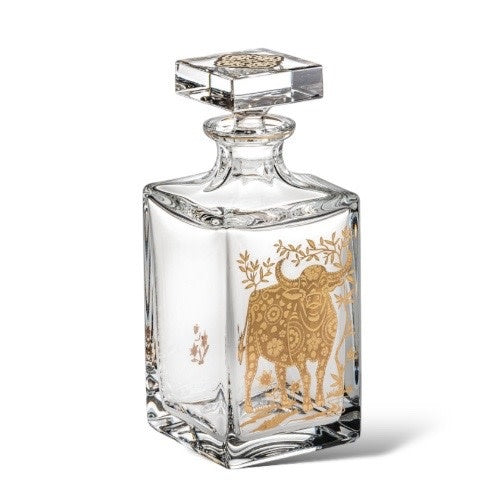 Vista Alegre whisky decanter with gold ox | Cayen Home