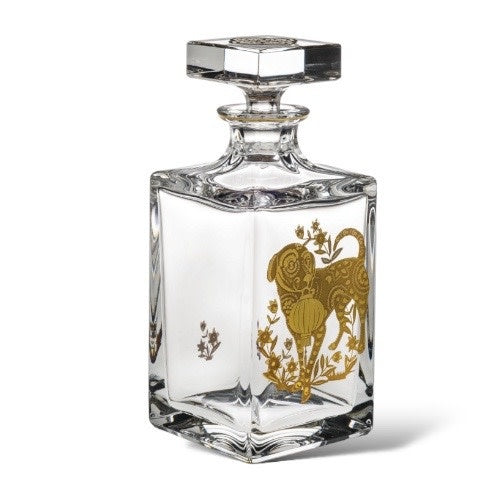 Vista Alegre whisky decanter with gold dog | Cayen Home