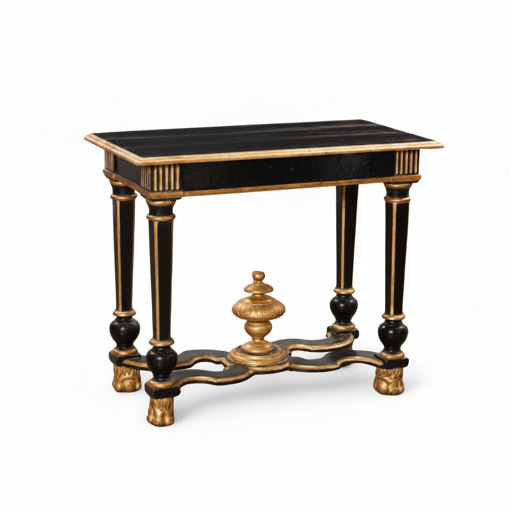 Oriole baroque style gilt and ebonized table | Cayen Home