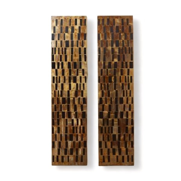 Modern Brutalist metal-clad ebonized panels, pair | Cayen Home