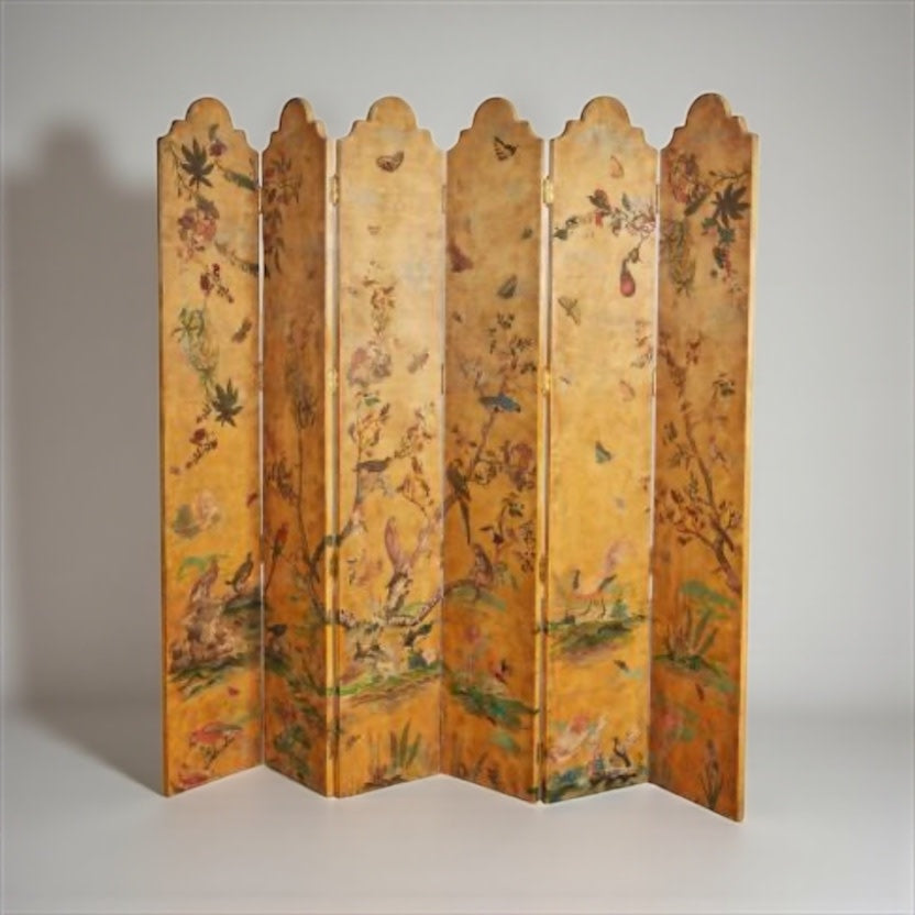 Painted six-panel floor screen, 89x97, view 2 | Cayen Home