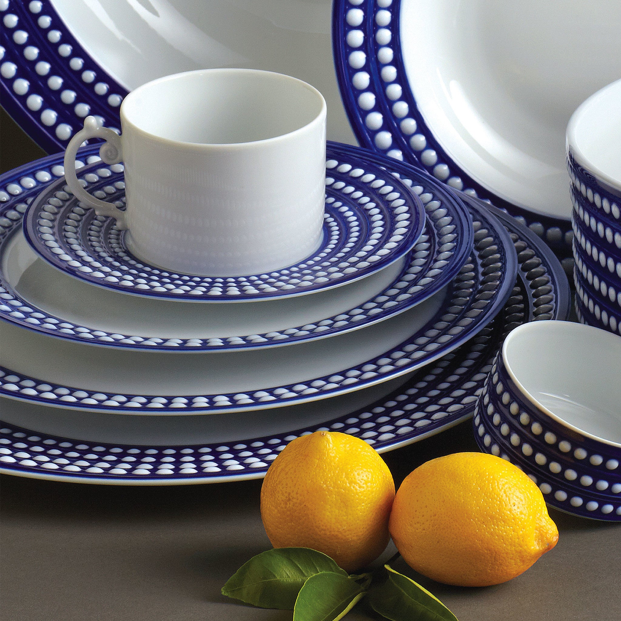 L'Objet Perlae blue bread and butter plate, view 2 | Cayen Home